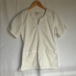 White Scrub Shirt by Peaches